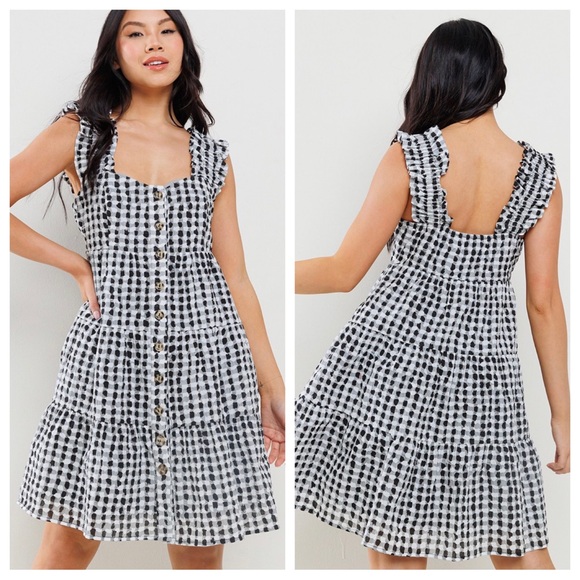 Fabulous Plaid Button Down Tiered Dress - Picture 5 of 7